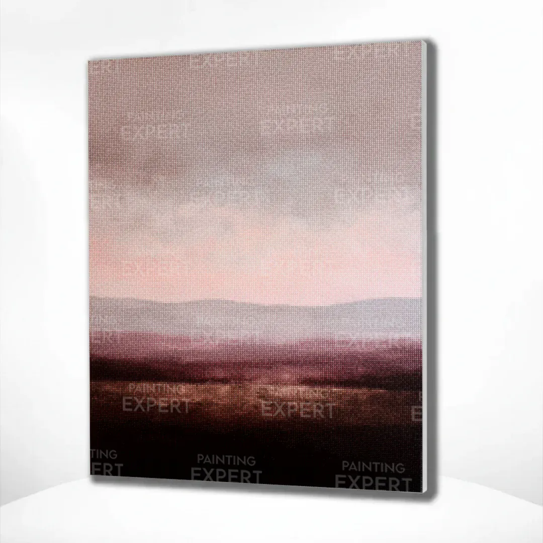 Diamond Painting Abstrakte minimalistische Landschaft in Lila, Taupe und Bordeauxrot