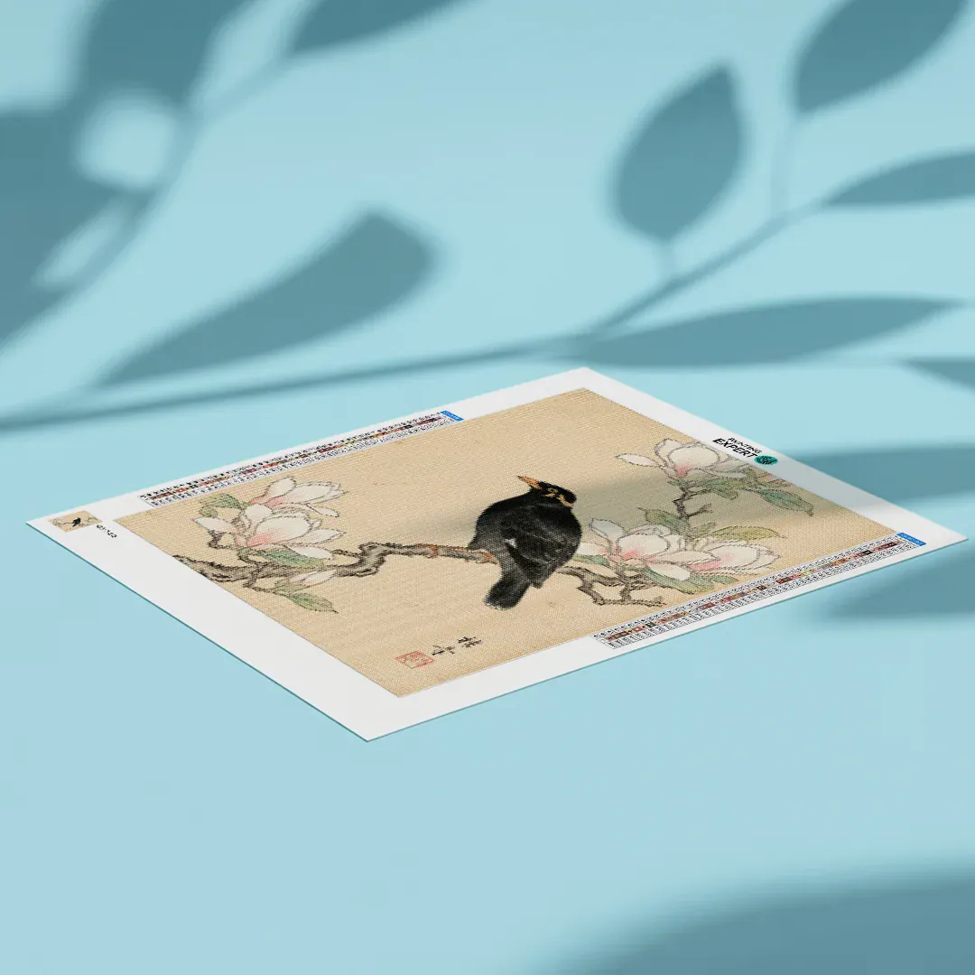 Diamond Painting Amsel bei Magnolie Japan - Image 5