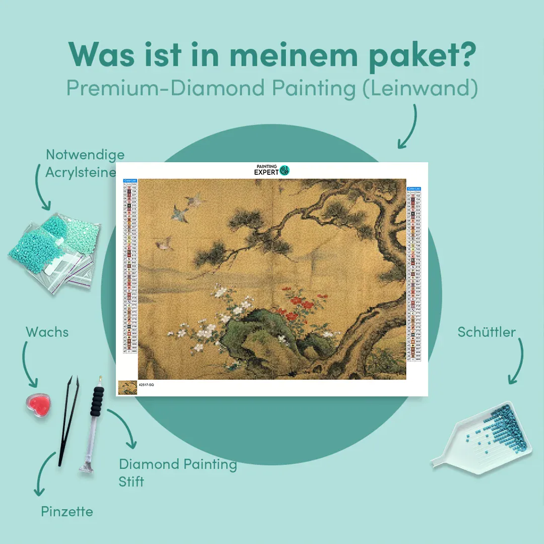 Diamond Painting Blüte unter der alten Kiefer Japan - Image 6