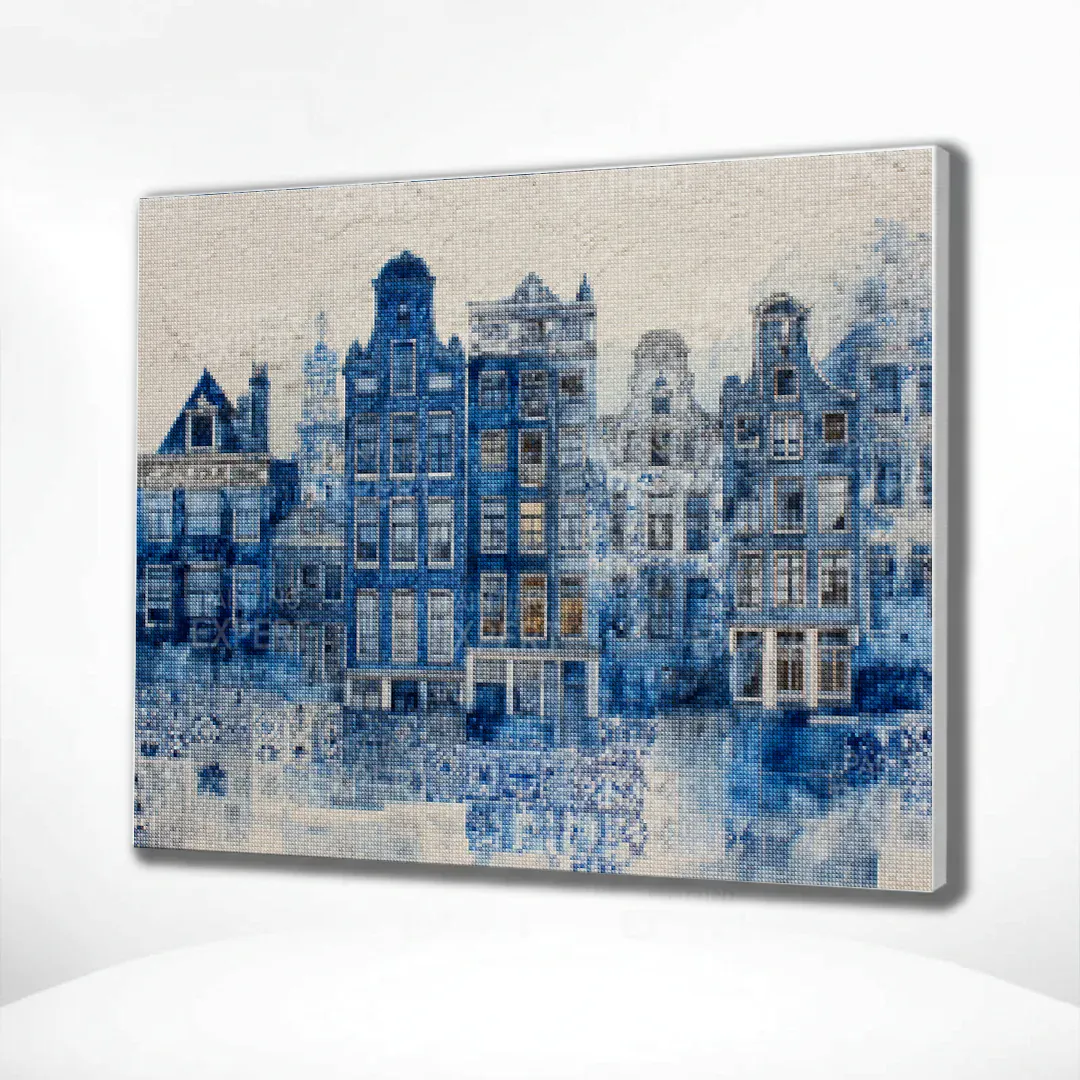 Diamond Painting Collage von Delft, in Delfter Blau