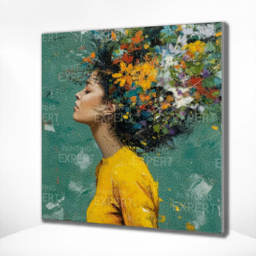 Diamond Painting Das Mädchen und die Blumen