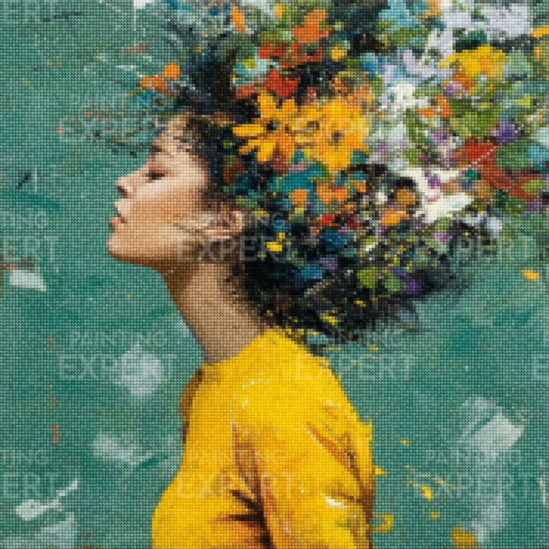 Diamond Painting Das Mädchen und die Blumen - Image 2