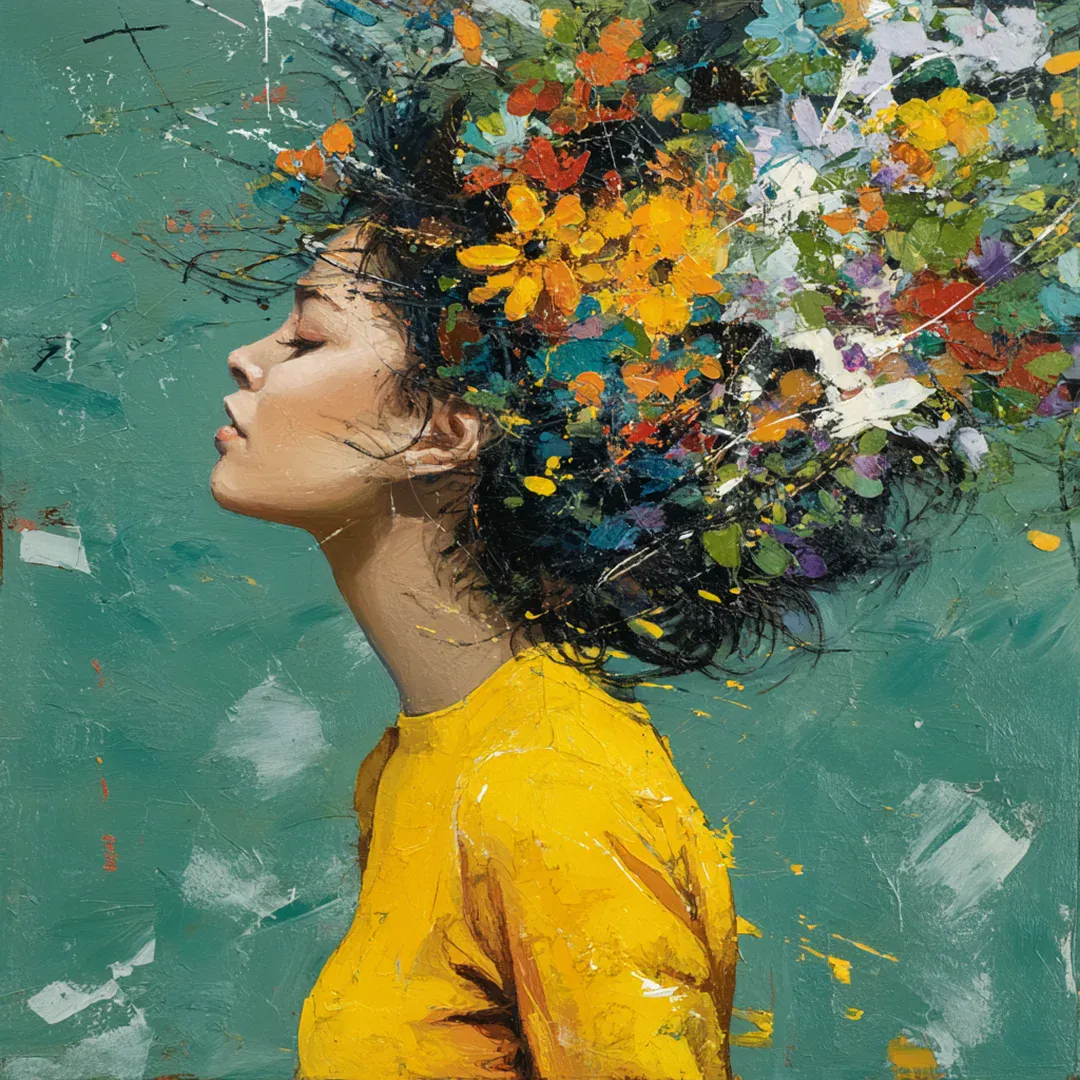 Diamond Painting Das Mädchen und die Blumen - Image 3
