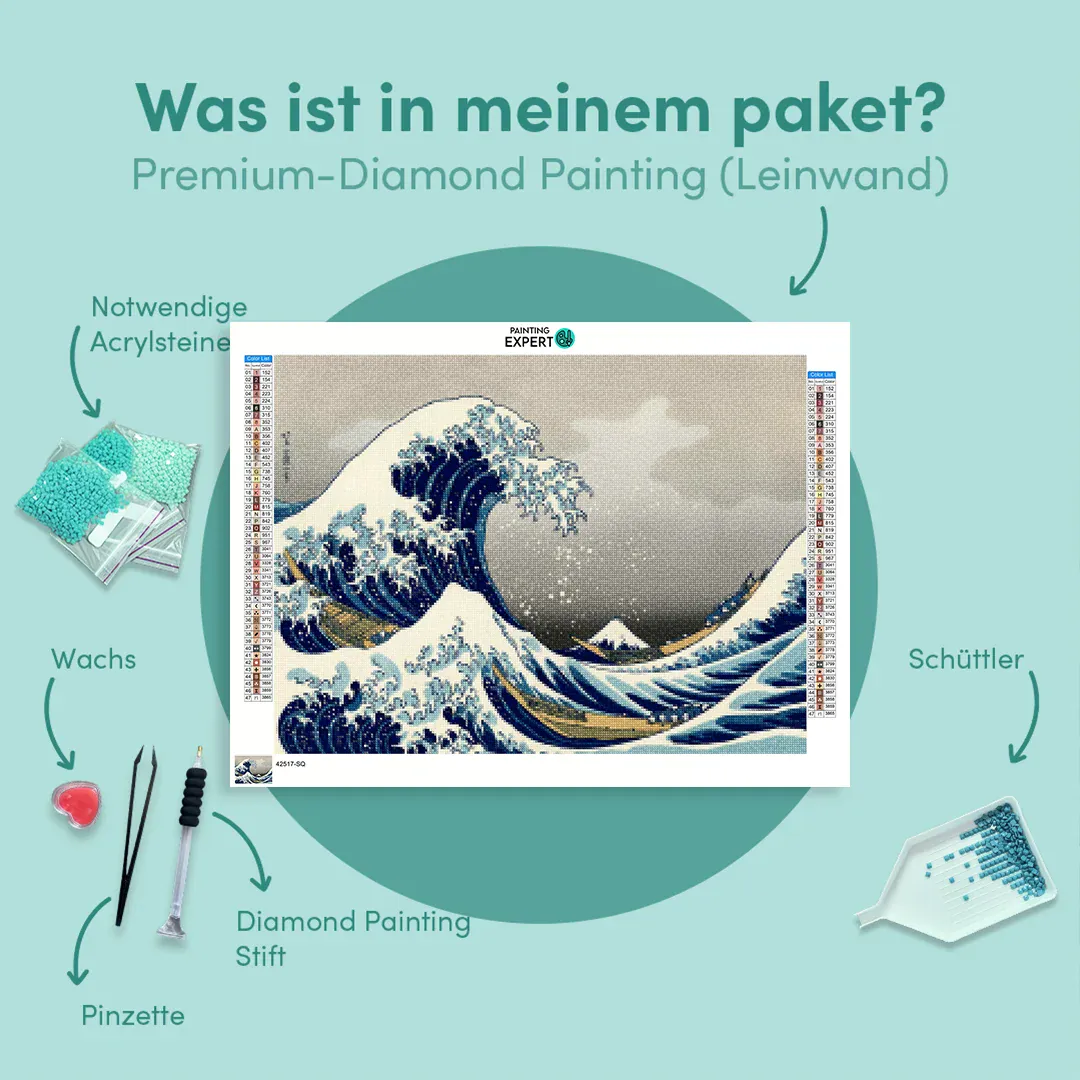 Diamond Painting Die große Welle vor Kanagawa, Hokusai Japan - Image 6