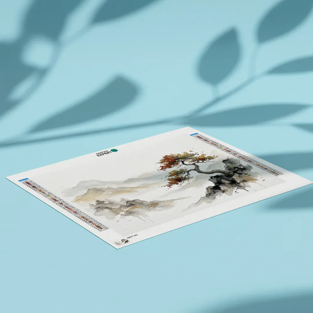Diamond Painting Einsamer Baum in einer Berglandschaft Japan - Image 5