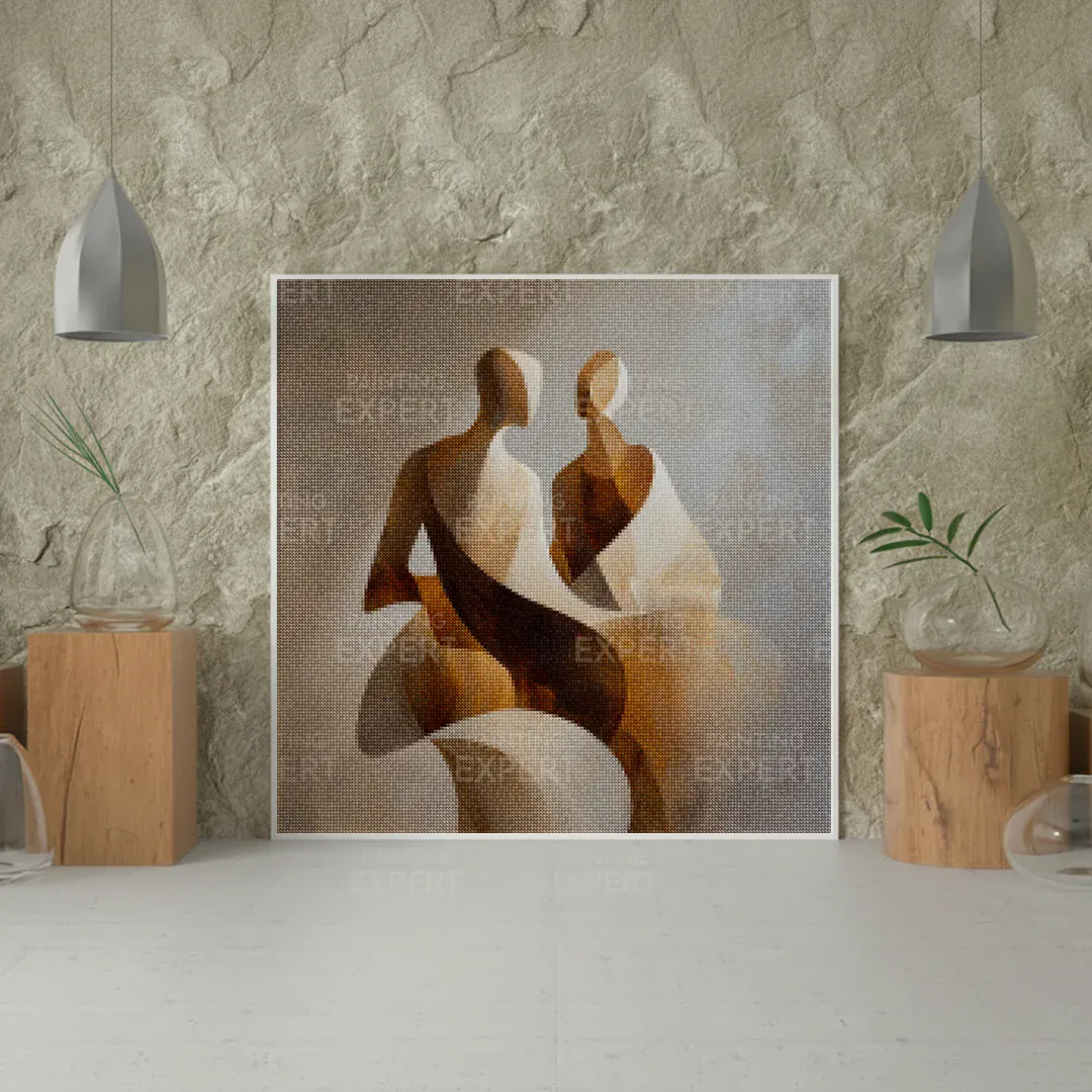 Diamond Painting Fließendes Paar Abstrakte Figur - Image 4