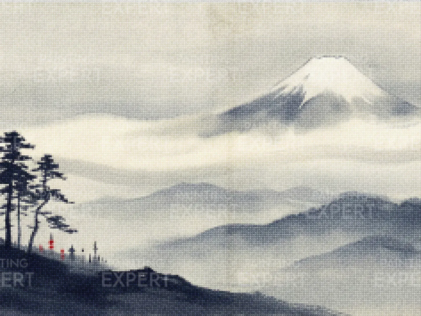 Diamond Painting Fuji über dem Nebel Japan - Image 2
