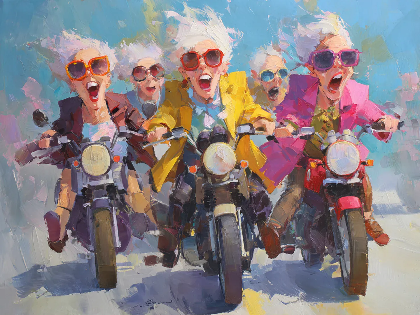 Diamond Painting Gemütliche Damen beim Motorradfahren - Image 3