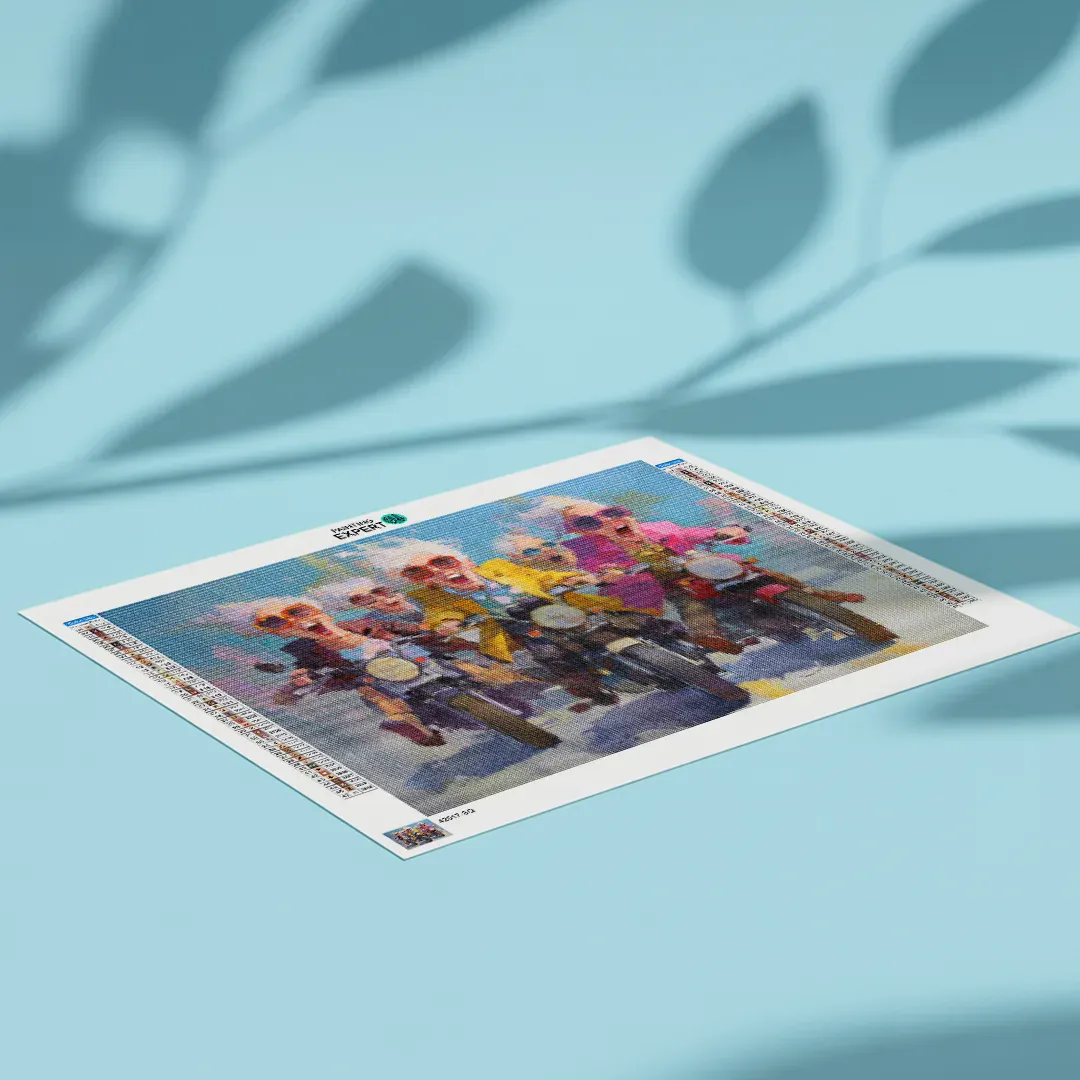 Diamond Painting Gemütliche Damen beim Motorradfahren - Image 5