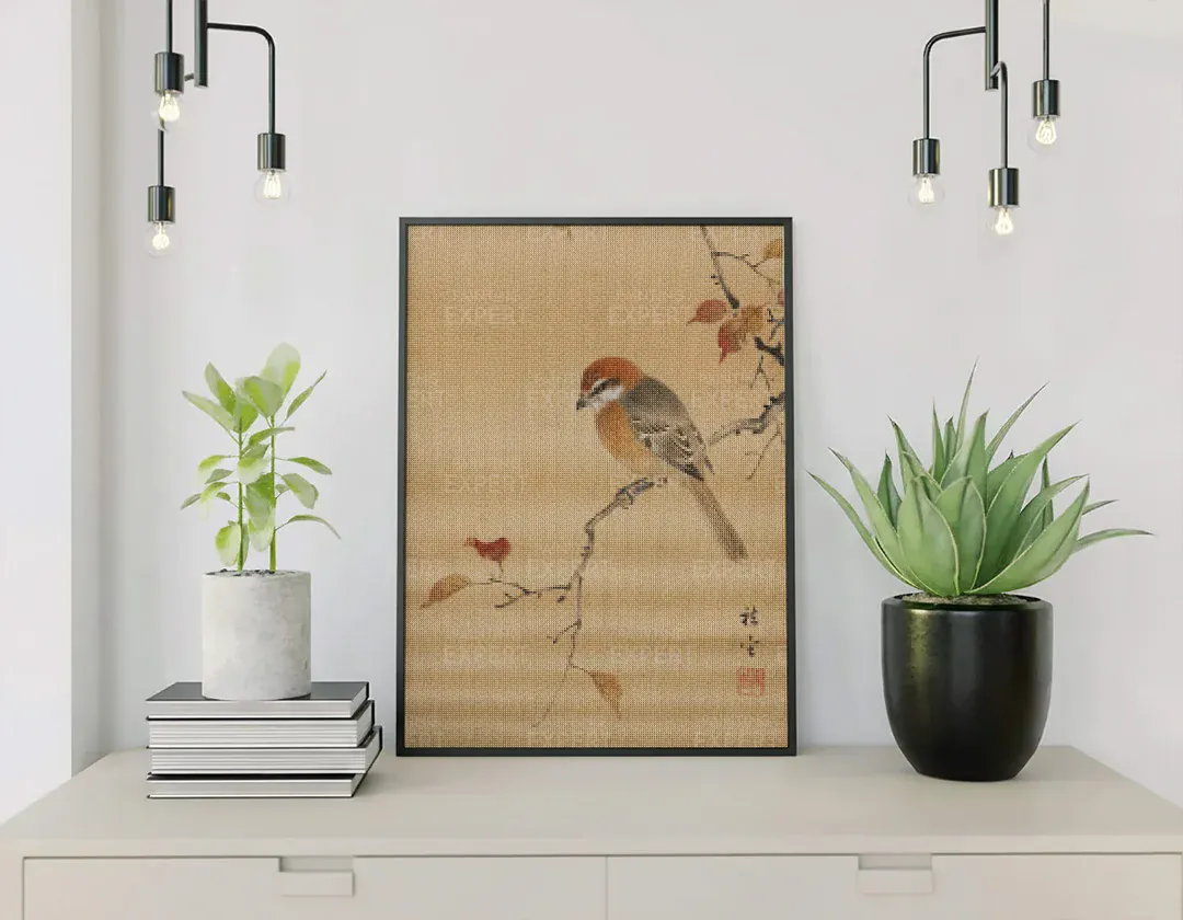 Diamond Painting Vogel auf einem stillen Ast Japan - Image 4