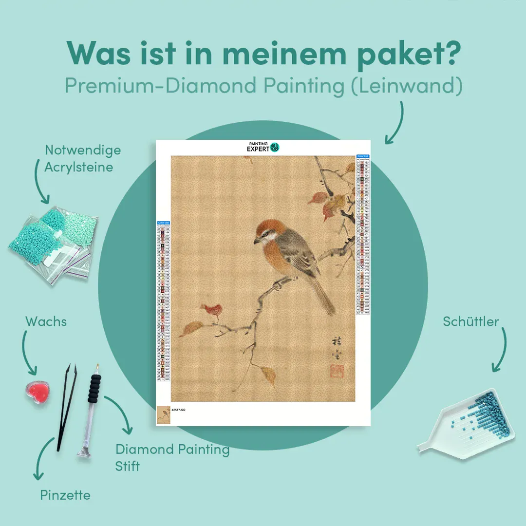 Diamond Painting Vogel auf einem stillen Ast Japan - Image 6