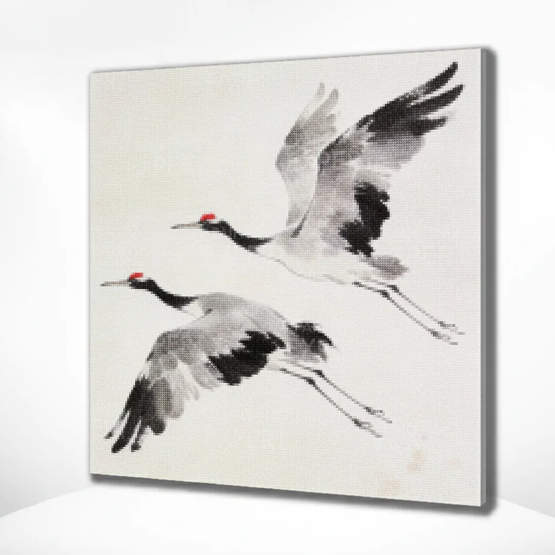 Diamond Painting Zen Cranes I Warm, Chris Paschke Japan