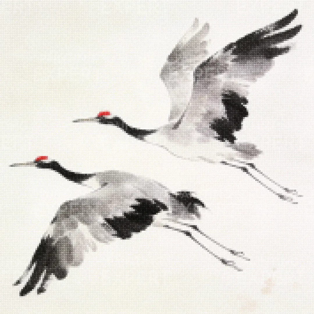Diamond Painting Zen Cranes I Warm, Chris Paschke Japan - Image 2