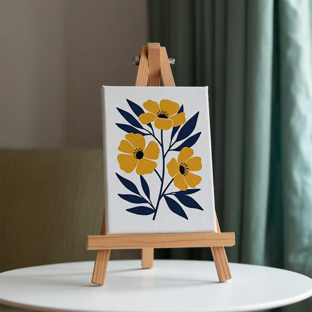 Malen nach Zahlen – 6 Mini-Gemälde - Auffällige Blumen - Image 4