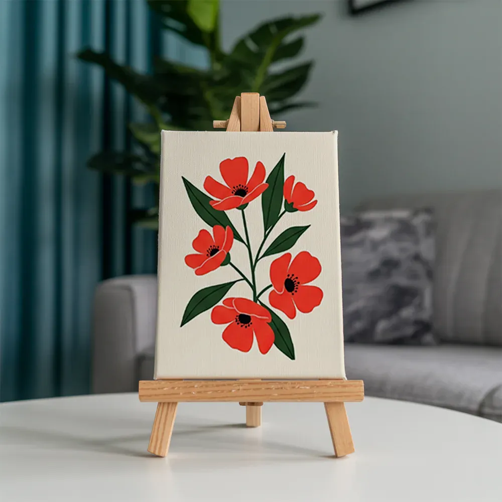 Malen nach Zahlen – 6 Mini-Gemälde - Auffällige Blumen - Image 5