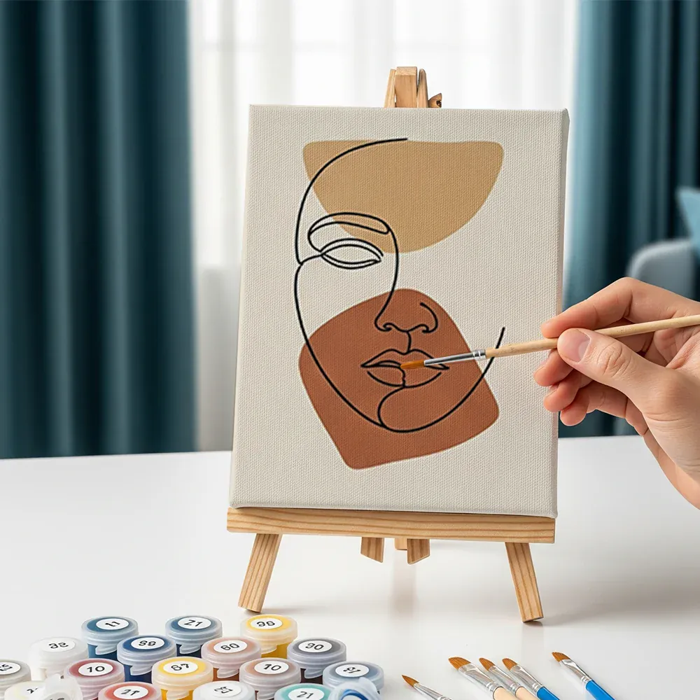 Malen nach Zahlen – 6 Mini-Gemälde - Boho Linienkunst & Natur - Image 7