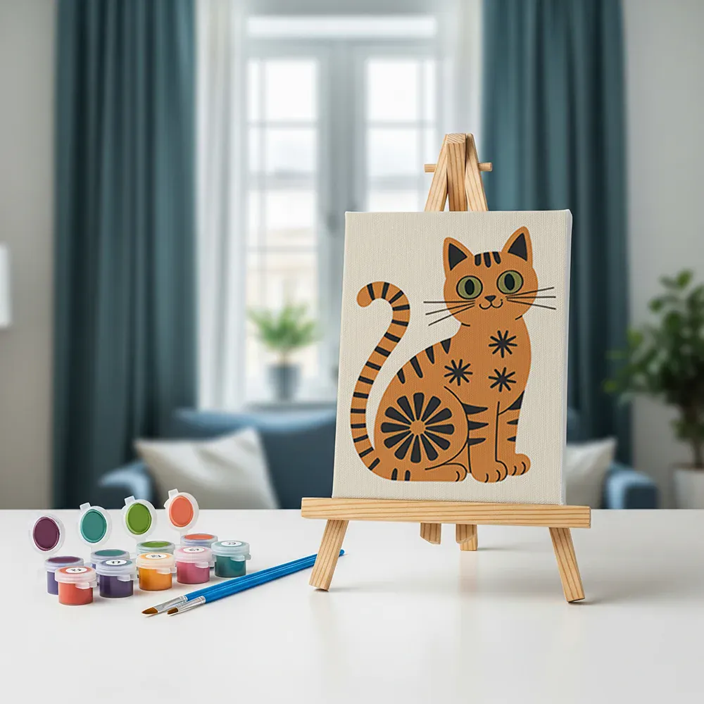 Malen nach Zahlen – 6 Mini-Gemälde - Die Mod Cats-Kollektion - Image 3