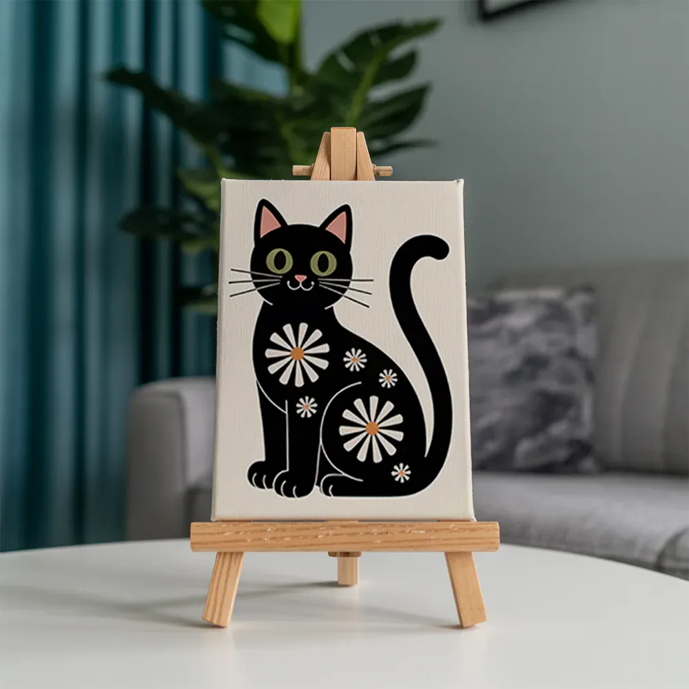 Malen nach Zahlen – 6 Mini-Gemälde - Die Mod Cats-Kollektion - Image 5