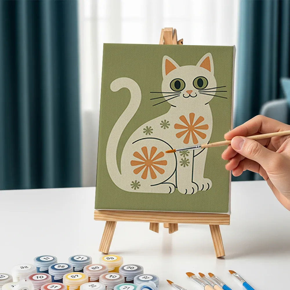 Malen nach Zahlen – 6 Mini-Gemälde - Die Mod Cats-Kollektion - Image 7