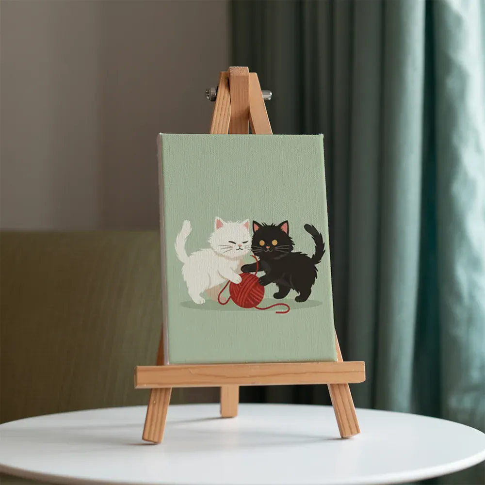Malen nach Zahlen – 6 Mini-Gemälde - Gemütliche Kitty-Ecke - Image 4