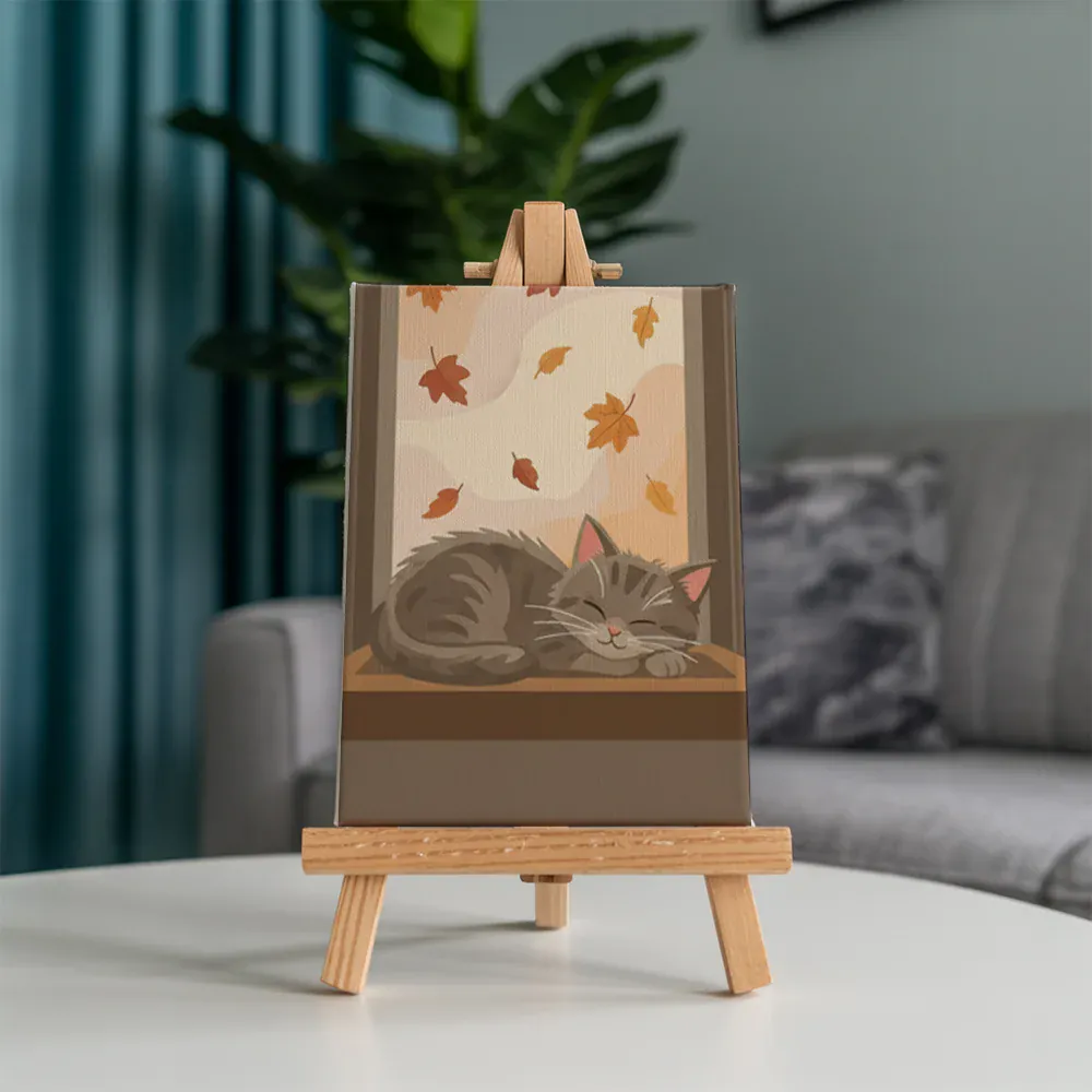 Malen nach Zahlen – 6 Mini-Gemälde - Gemütliche Kitty-Ecke - Image 5