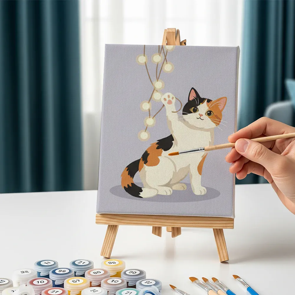 Malen nach Zahlen – 6 Mini-Gemälde - Gemütliche Kitty-Ecke - Image 7