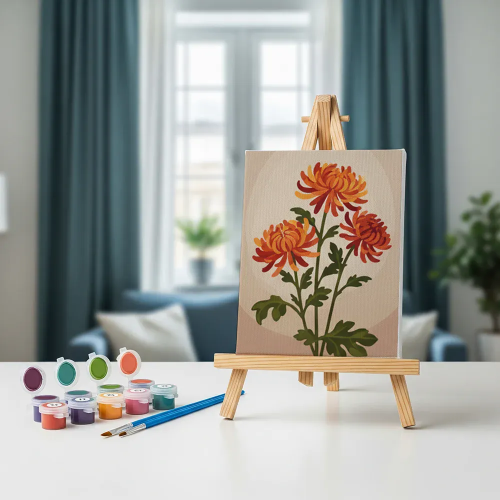 Malen nach Zahlen – 6 Mini-Gemälde - Herbstblüte - Image 3