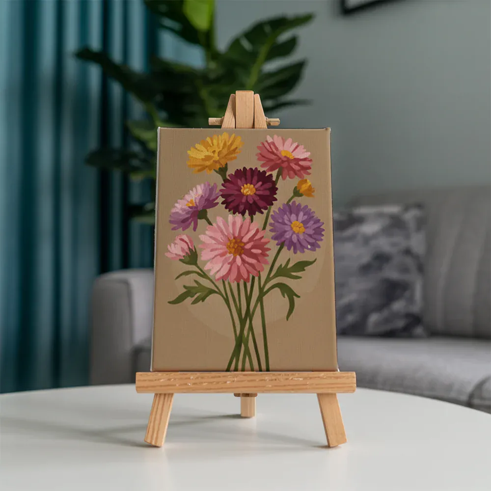 Malen nach Zahlen – 6 Mini-Gemälde - Herbstblüte - Image 5