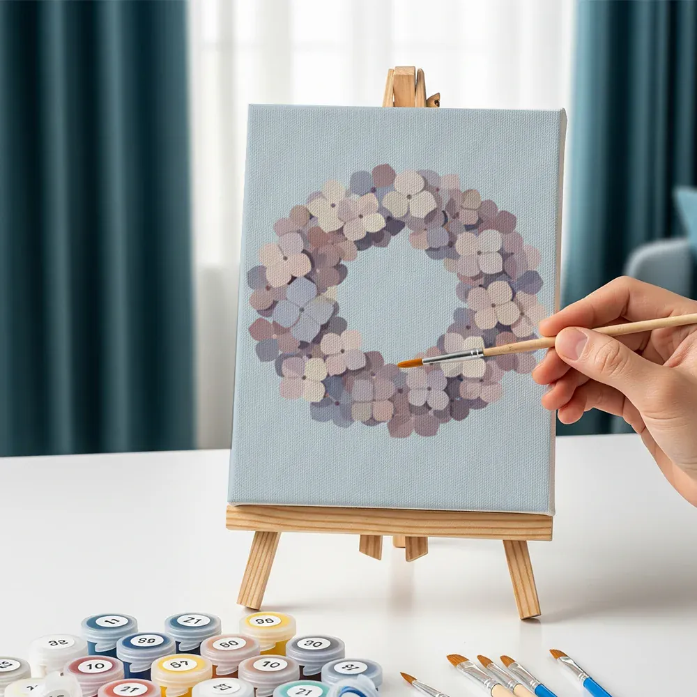 Malen nach Zahlen – 6 Mini-Gemälde - Hortensie Abschied - Image 7