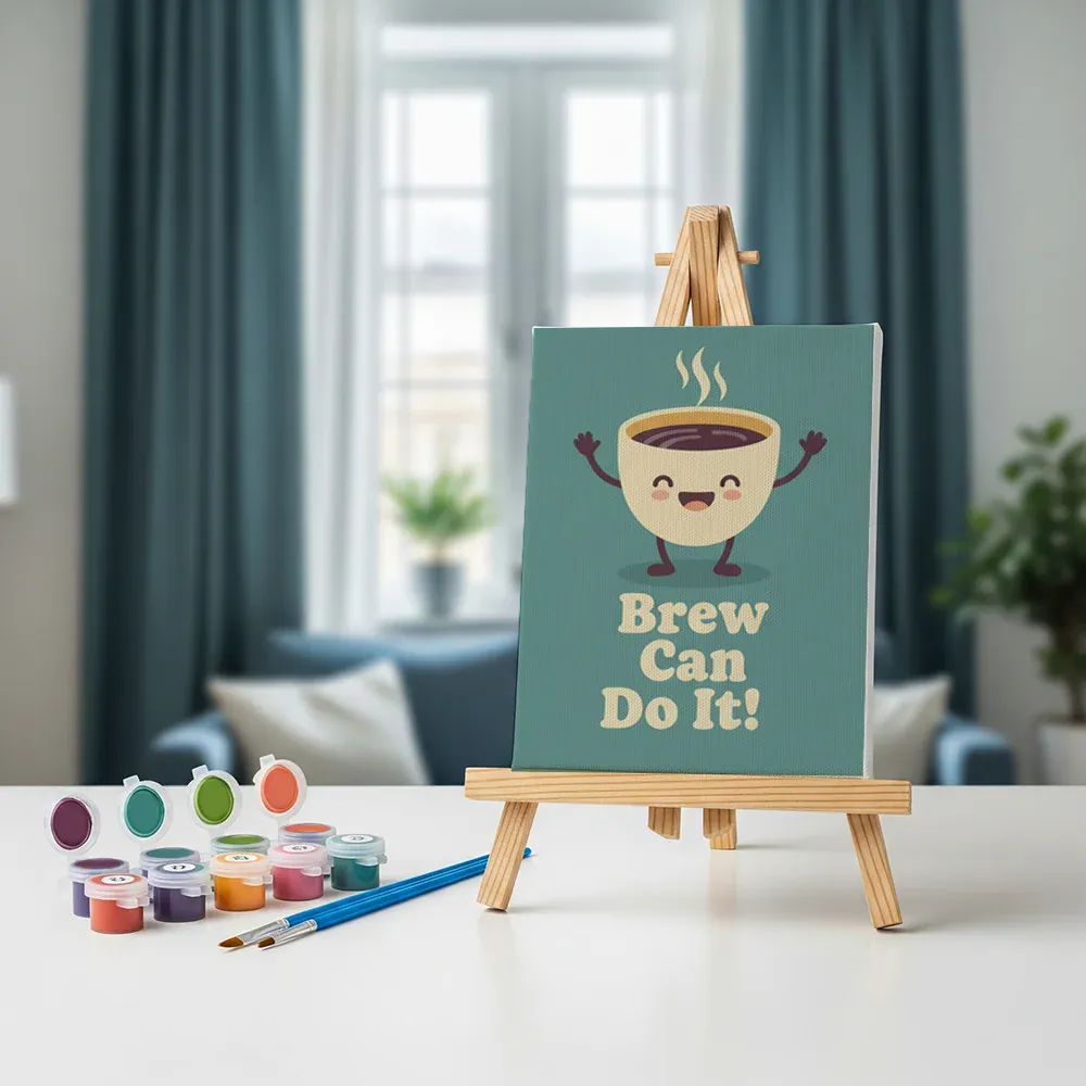 Malen nach Zahlen – 6 Mini-Gemälde - Kaffee & Chill - Image 3