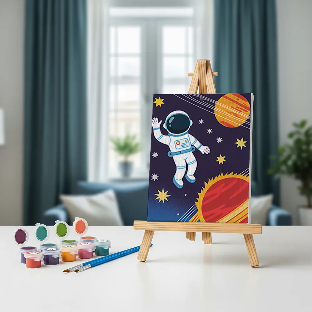 Malen nach Zahlen – 6 Mini-Gemälde - Kleine Astronauten - Image 3
