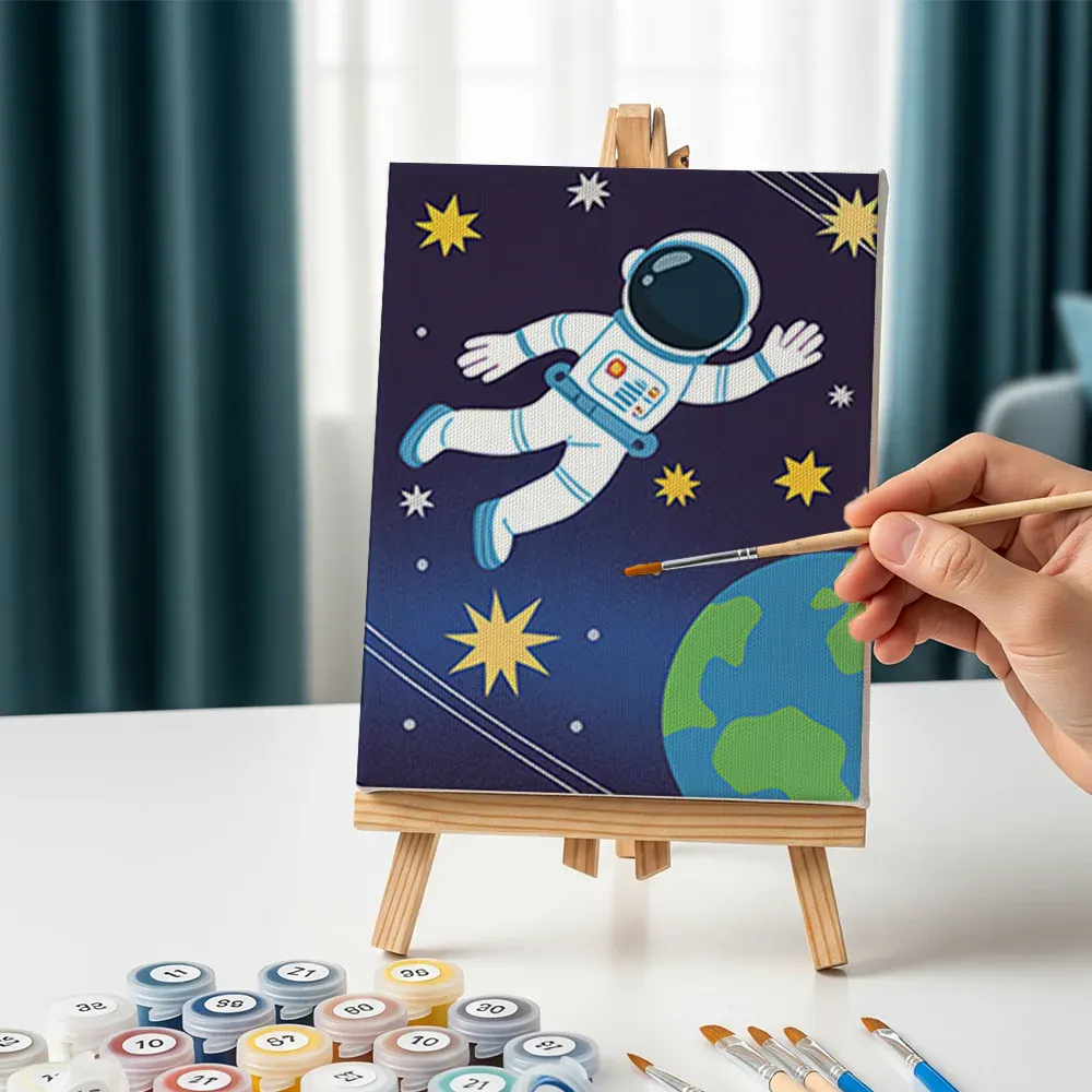 Malen nach Zahlen – 6 Mini-Gemälde - Kleine Astronauten - Image 7