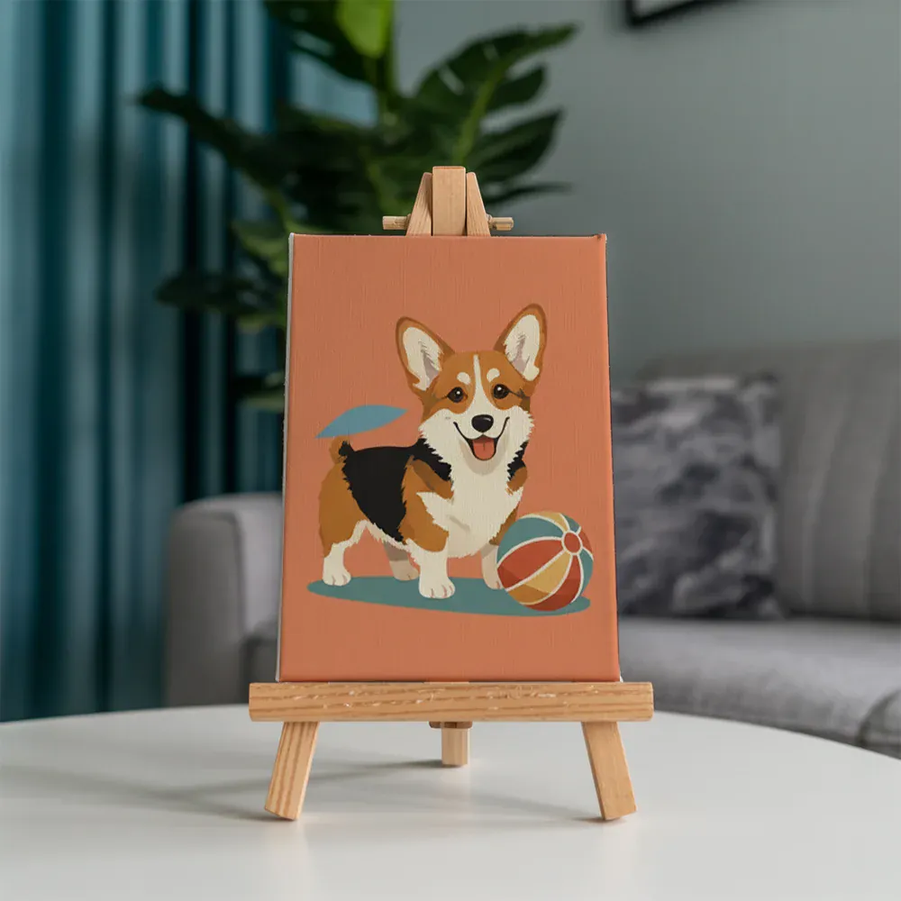 Malen nach Zahlen – 6 Mini-Gemälde - Retro Hundetage - Image 5