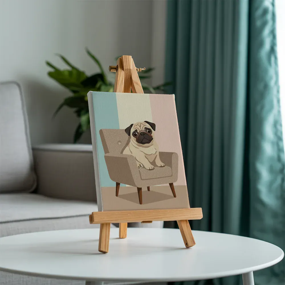 Malen nach Zahlen – 6 Mini-Gemälde - Retro Hundetage - Image 6