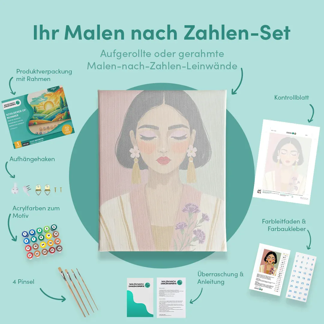 Malen nach Zahlen Abstraktes, Modernes und Farbenfrohes Porträt - Image 5