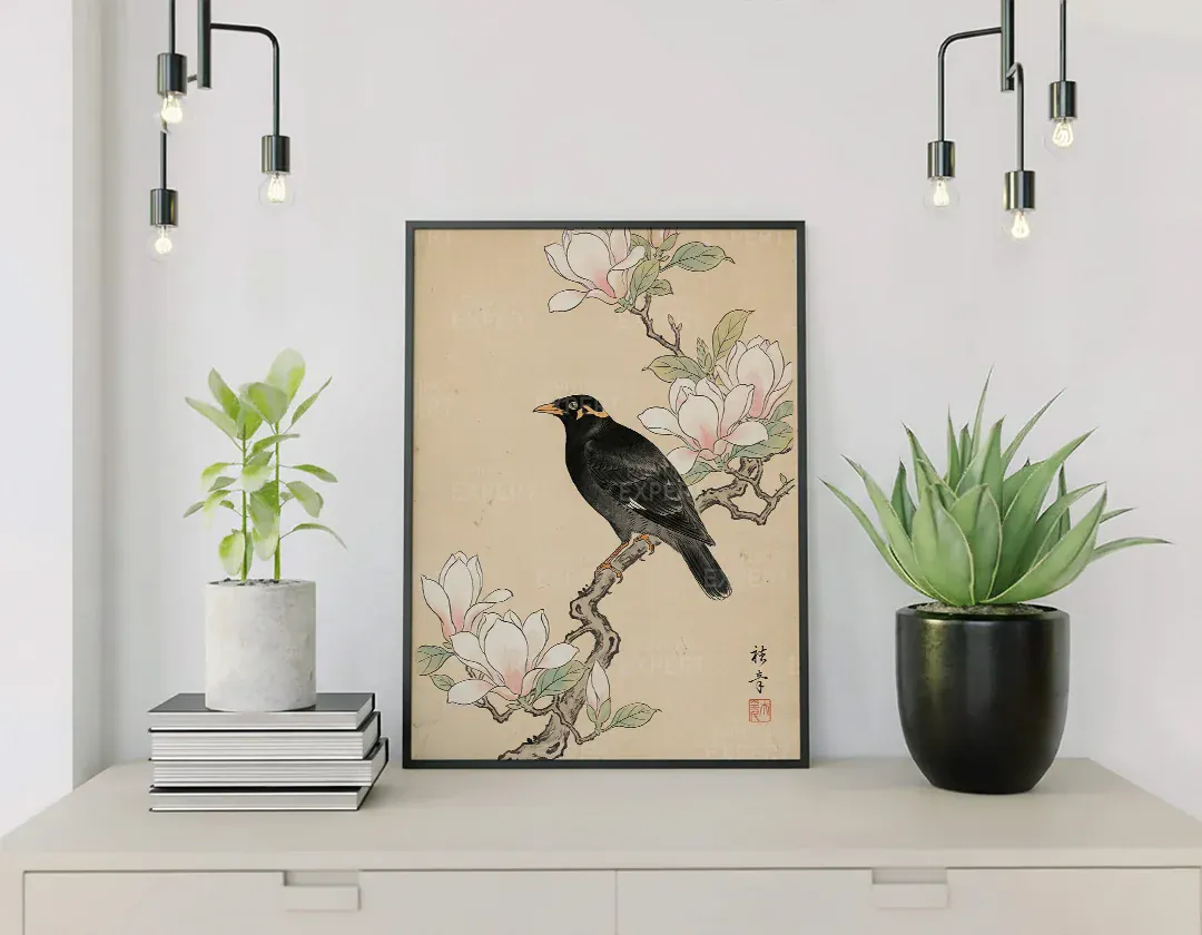 Malen nach Zahlen Amsel bei Magnolie Japan - Image 4