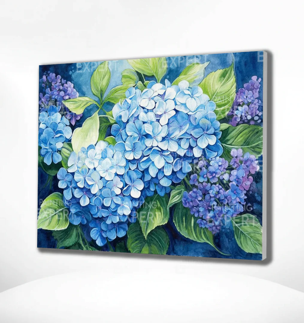 Malen nach Zahlen Blaue Hortensie