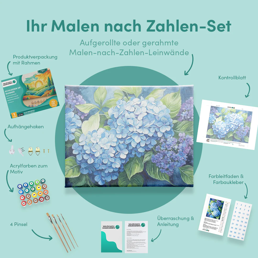 Malen nach Zahlen Blaue Hortensie - Image 5