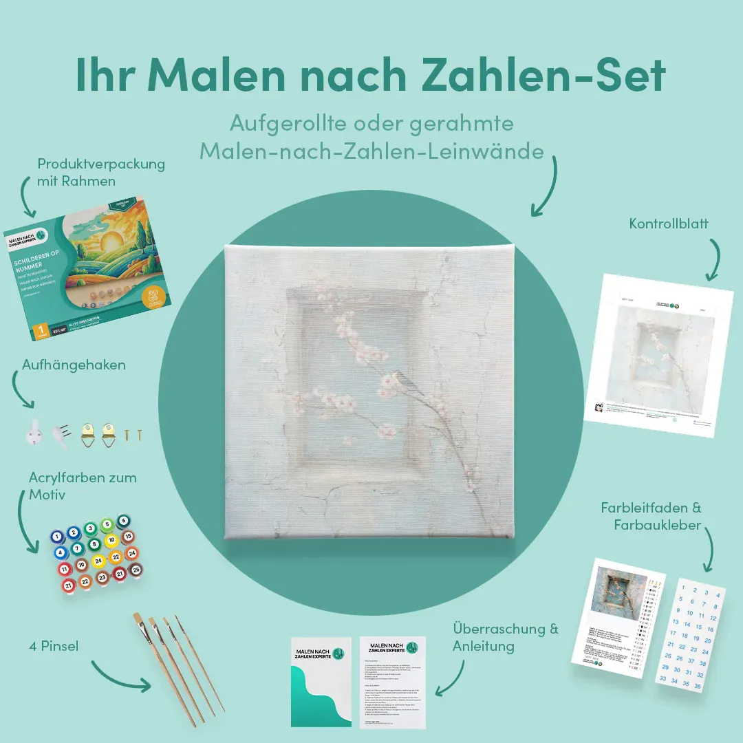 Malen nach Zahlen Blühendes Fenster zur Vergangenheit - Image 5