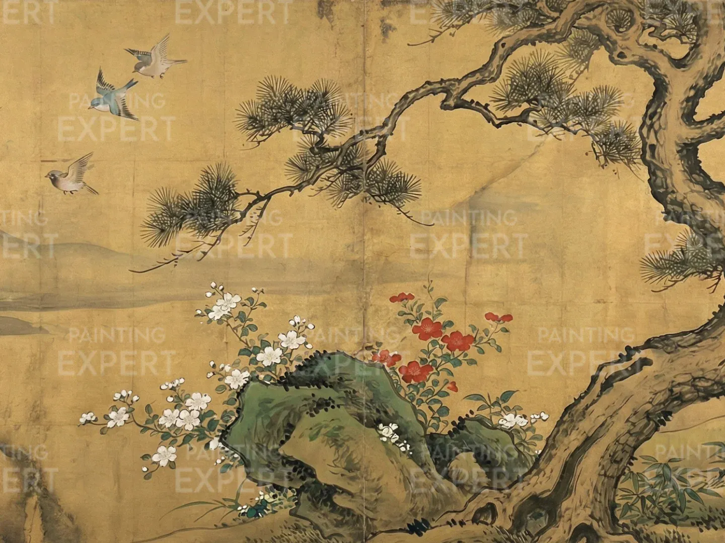 Malen nach Zahlen Blüte unter der alten Kiefer Japan - Image 2