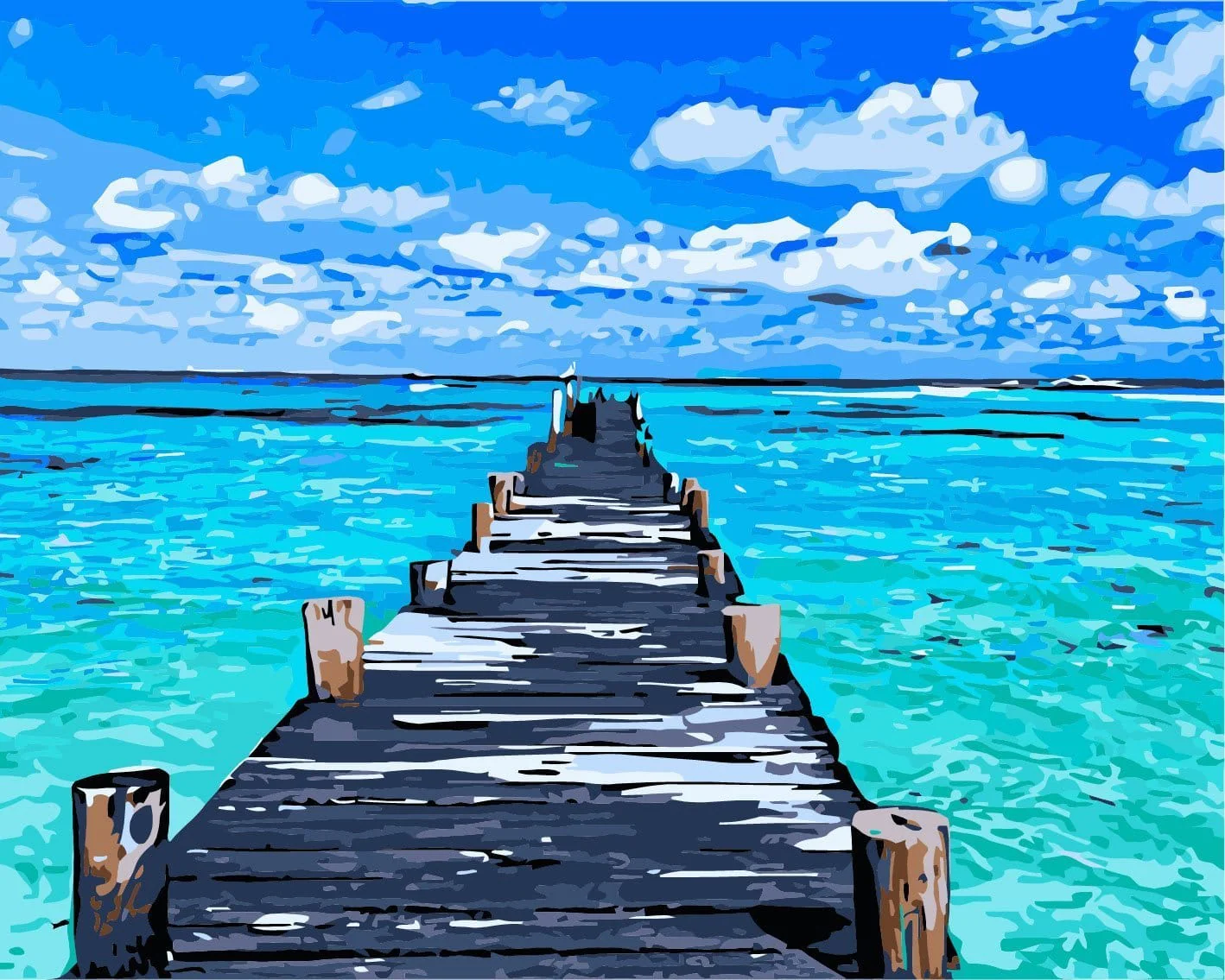 Malen nach Zahlen Brücke am Meer - Image 7