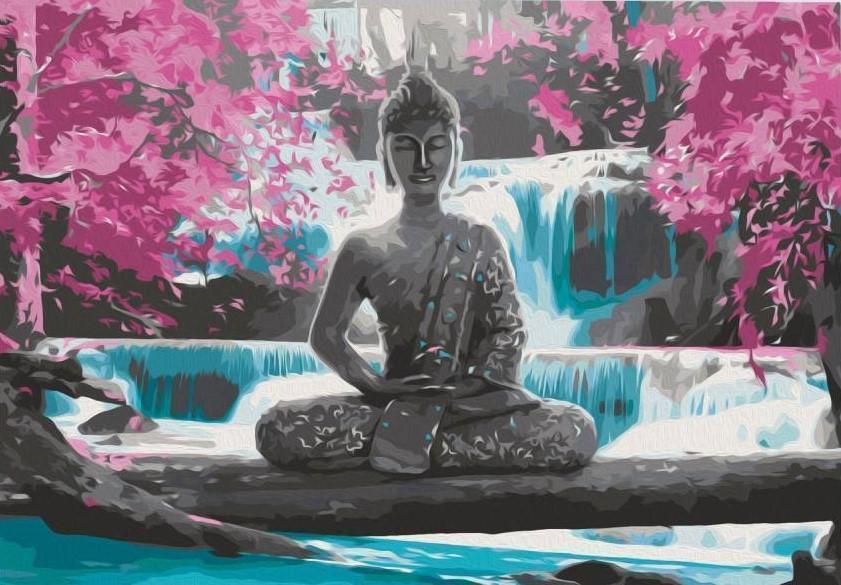 Malen nach Zahlen Buddha Rosa Blumen - Image 7