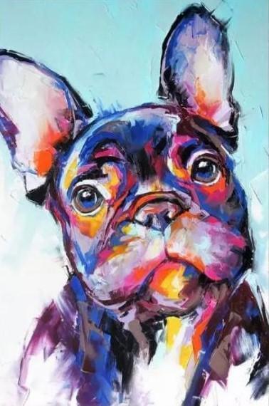 Malen nach Zahlen Bunte Bulldogge - Image 7