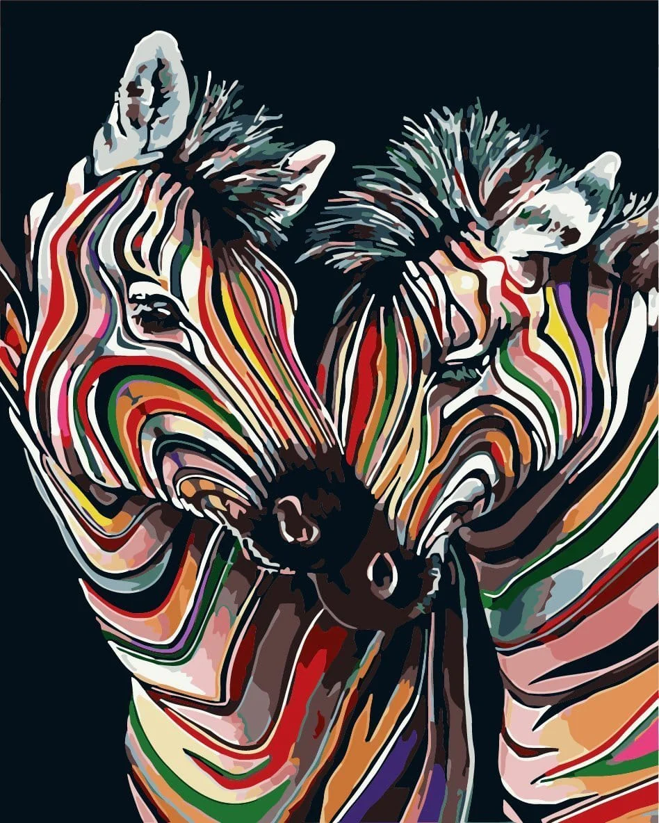 Malen nach Zahlen Bunte Zebras - Image 7