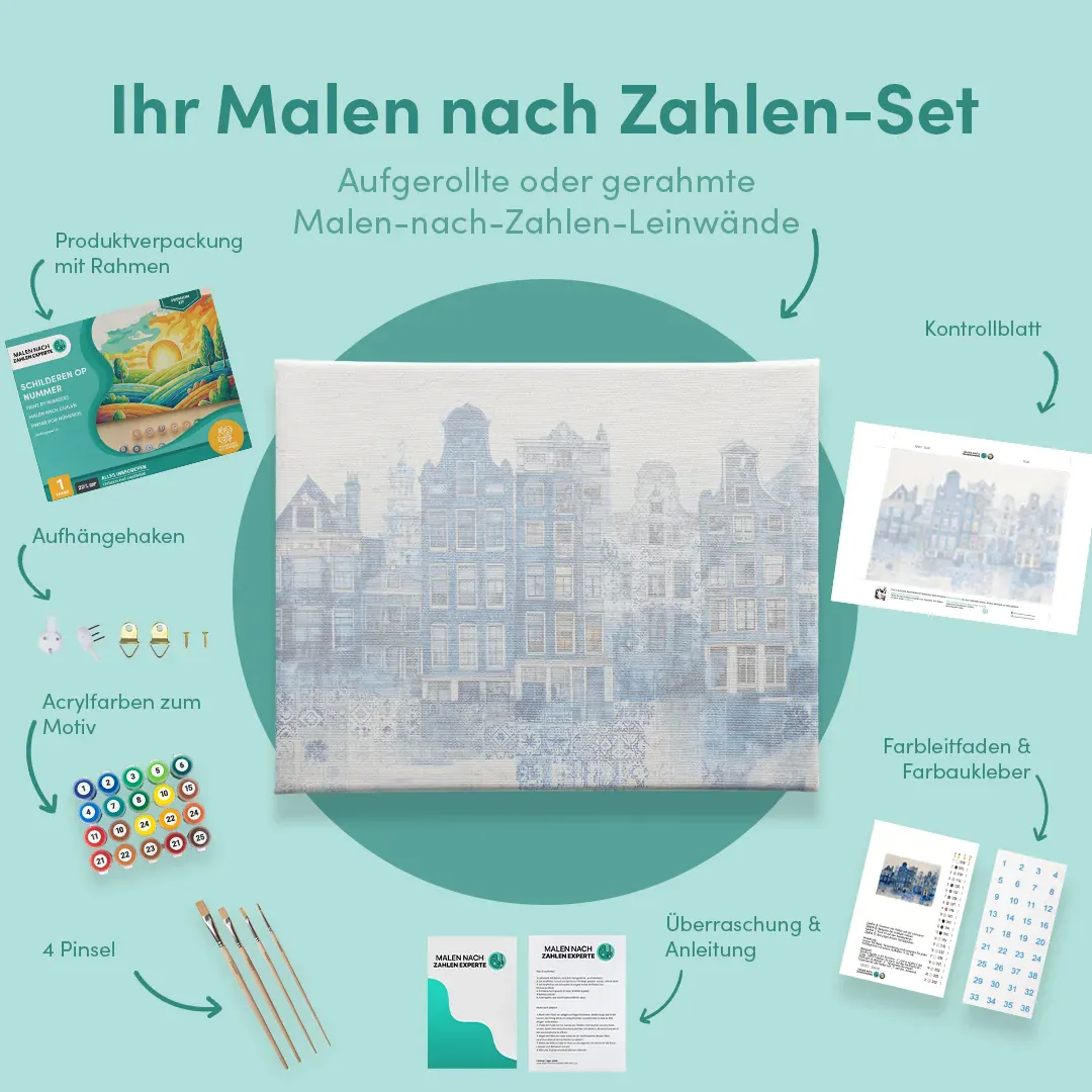 Malen nach Zahlen Collage von Delft, in Delfter Blau - Image 5