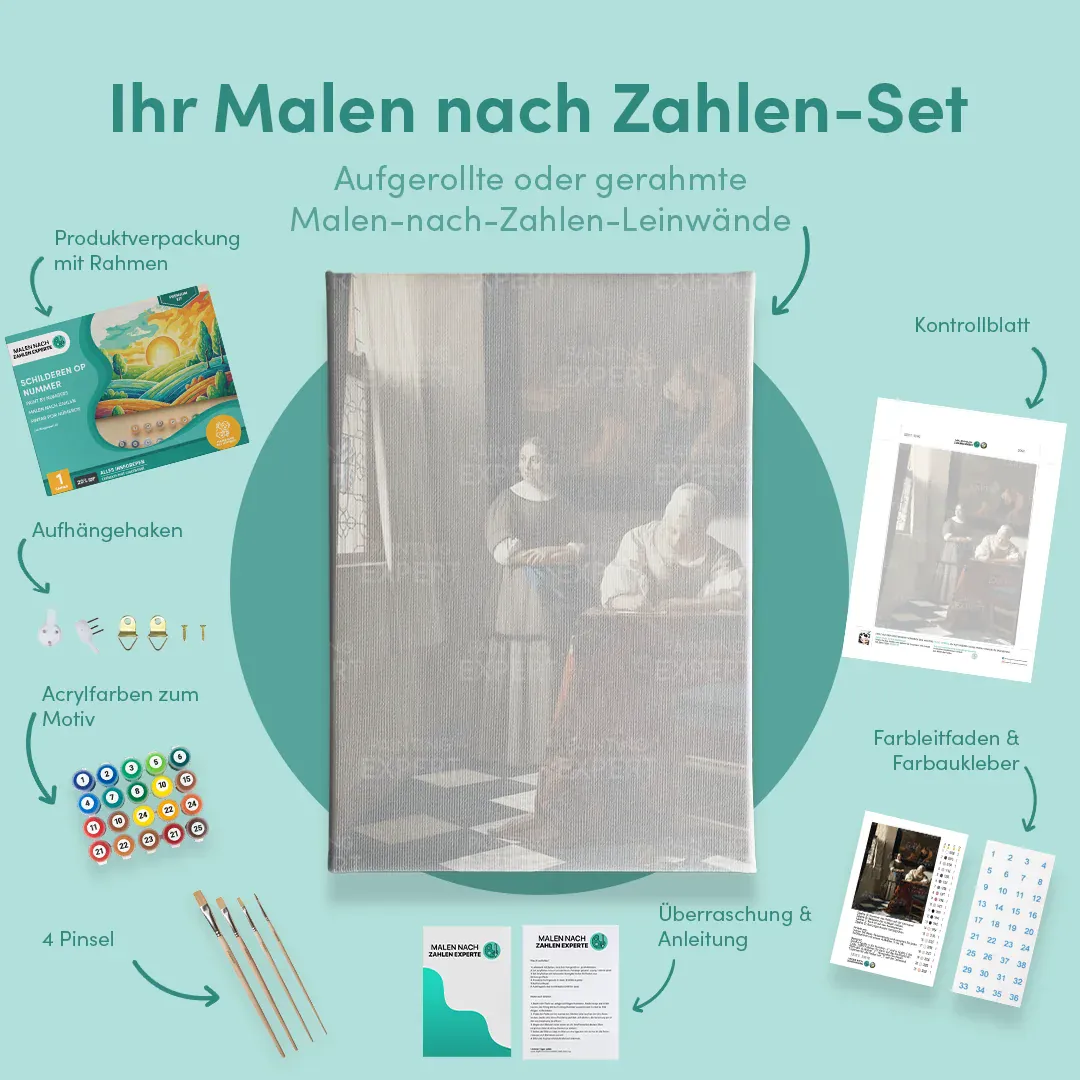 Malen nach Zahlen Dame beim Briefeschreiben mit ihrer Dienerin - Image 5
