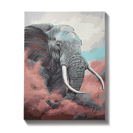 Malen nach Zahlen Elefant mit rosa Wolke - Image 7