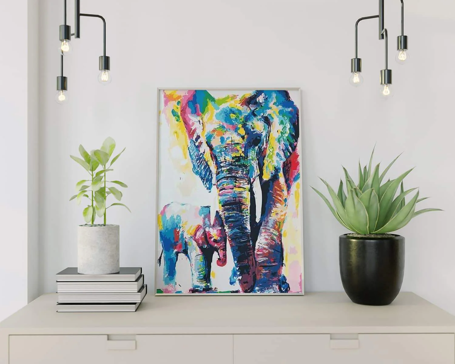 Malen nach Zahlen Elefant und Baby - Image 2