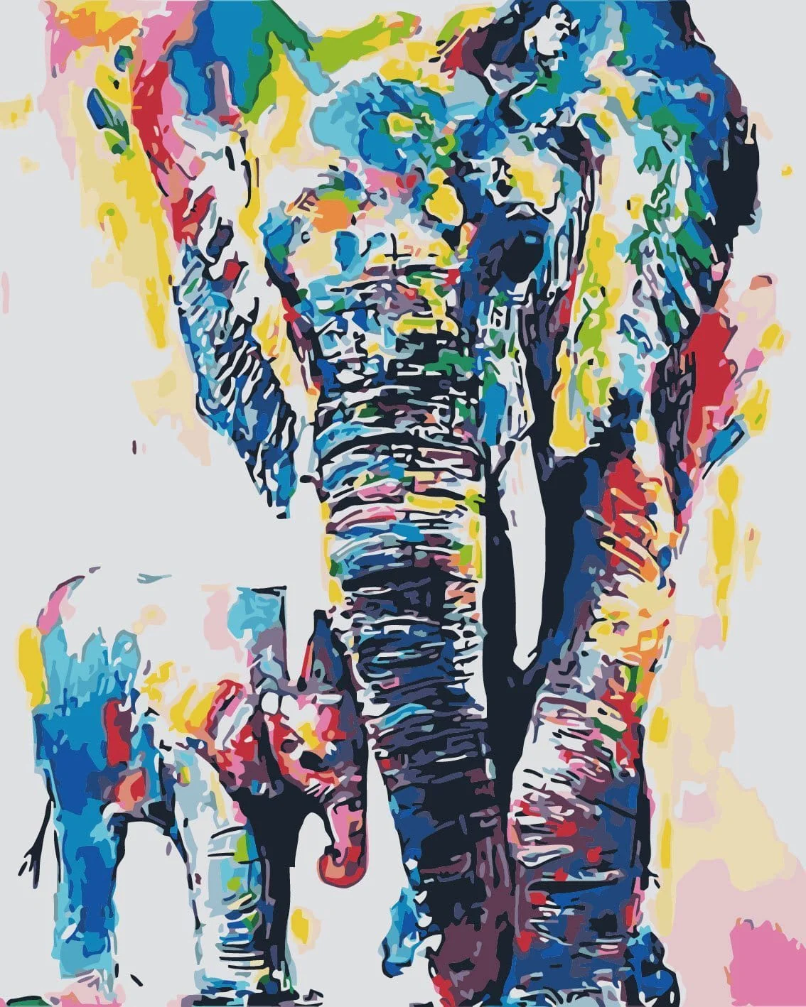 Malen nach Zahlen Elefant und Baby - Image 9