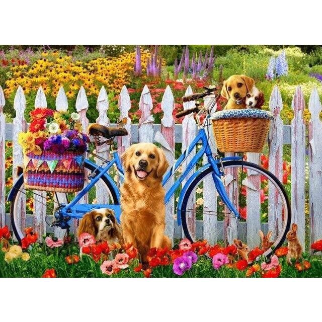 Malen nach Zahlen Fahrrad und Hunde - Image 9